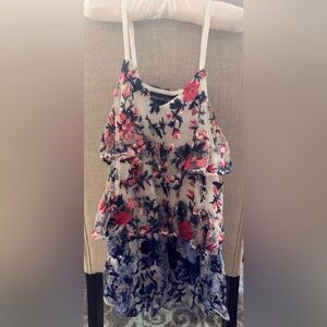 HEMANT & NANDITA Kids Dress with Pink and Blue Floral Layers